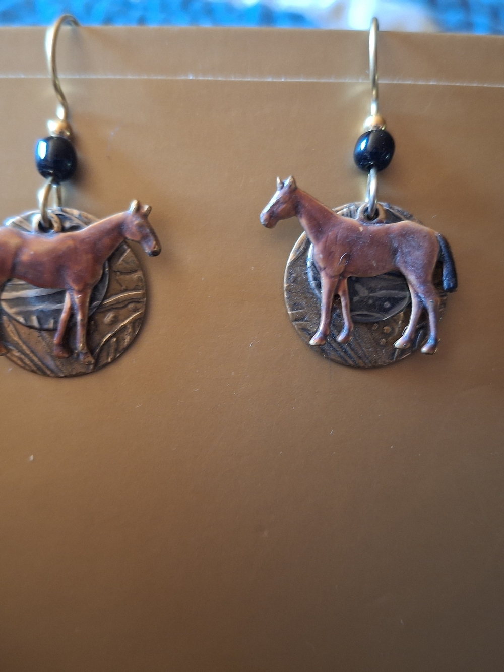 Handcrafted Brown Horse Drop Earrings - Women Jewelry